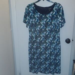 Roz & Ali Blue and Green Patterned Midi Dress